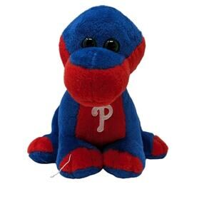 Forever Collectibles Philadelphia Phillies Stuffed Dinosaur Plush Toy Blue Red